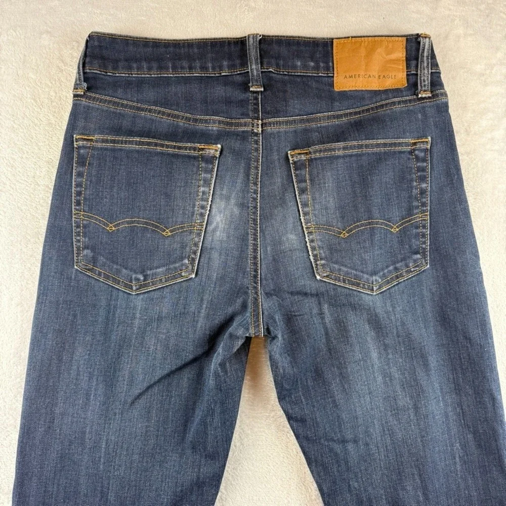 American Eagle Jeans Mens 30x34 Blue Slim Fit Dark Wash Flex Stretch Denim